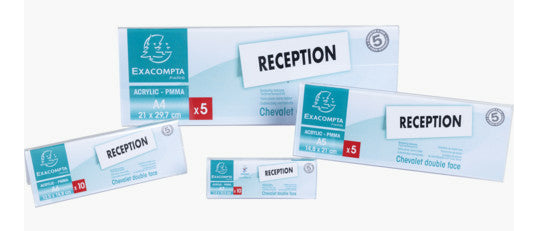 Exacompta Tischaufsteller – für A6 – quer – transparent – Acryl – 10 Stk.