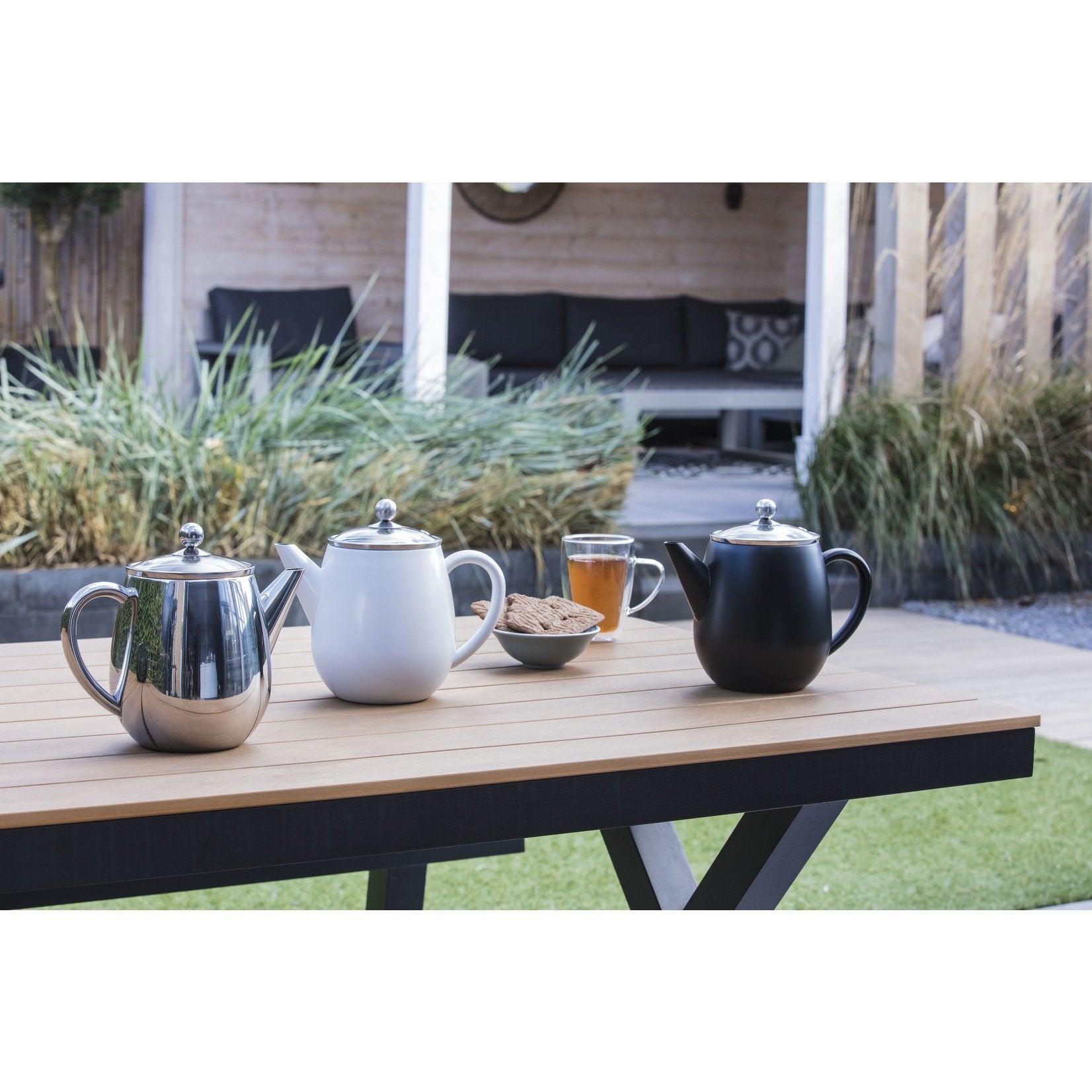Bredemeijer Teekanne Duet Eva – 1,1 l, 23,0 × 14,5 × 19,5 cm, Edelstahl, mit Teefilter (Edelstahl)