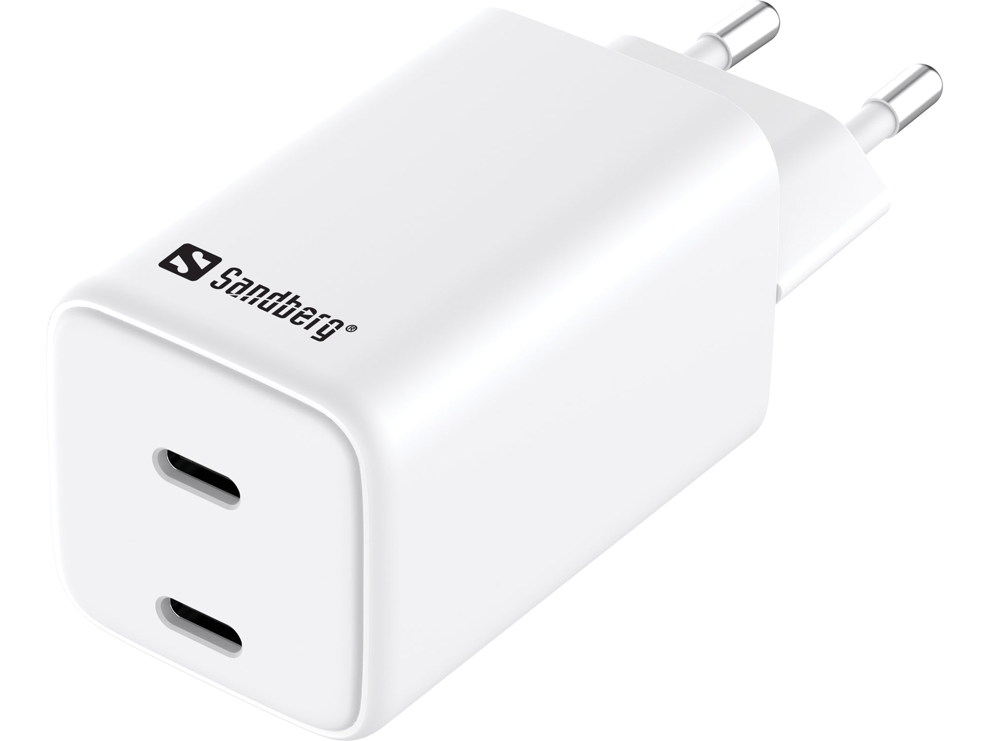 Sandberg USB-Ladegerät 65 W – USB-C×2 – PD – EU-Stecker (Typ C) – Weiss
