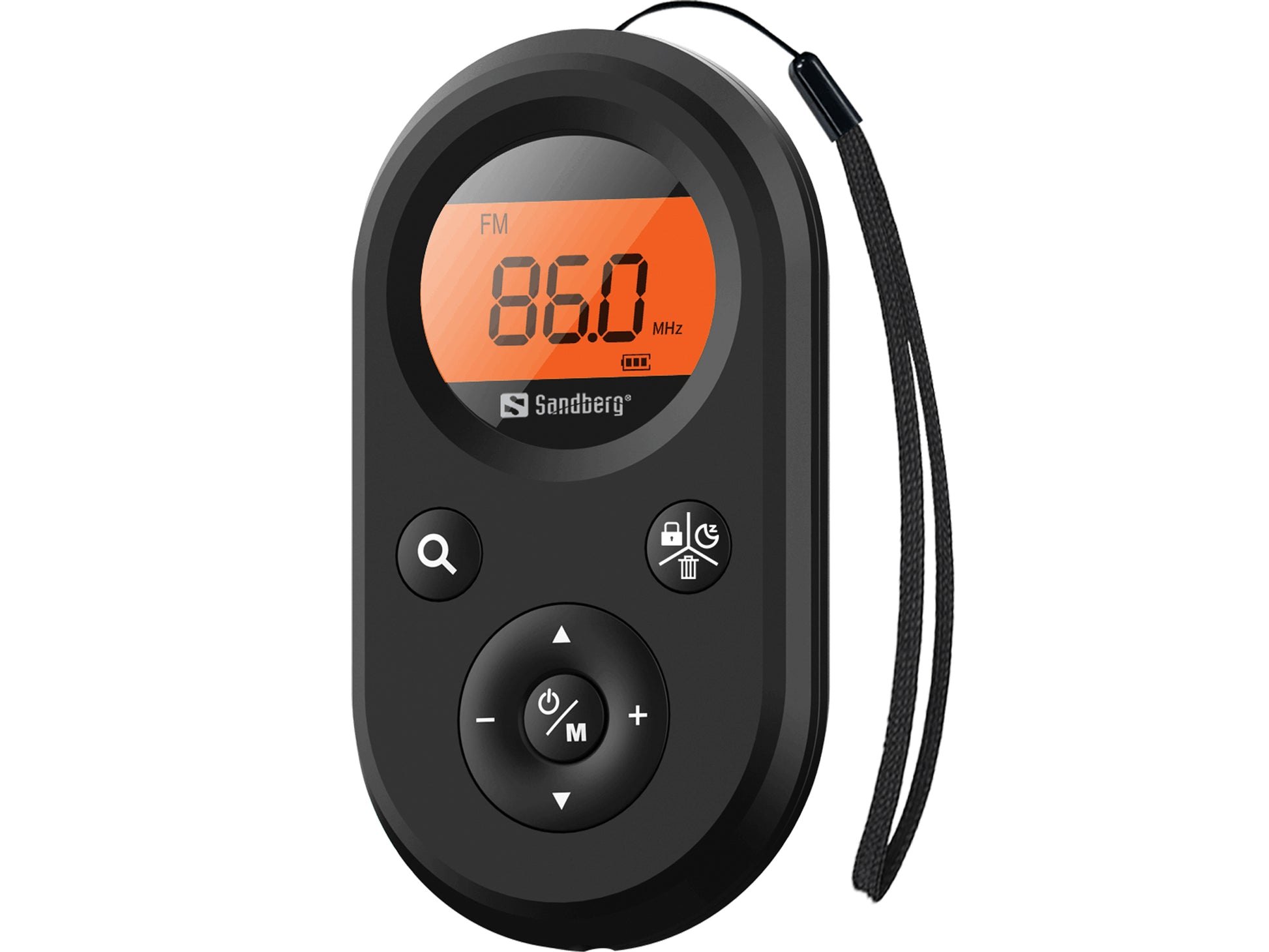Sandberg Pocket Radio 421-02 – Tragbares Radio, AM/FM, 3,5 mm Kopfhöreranschluss, 500 mAh Akku – Schwarz