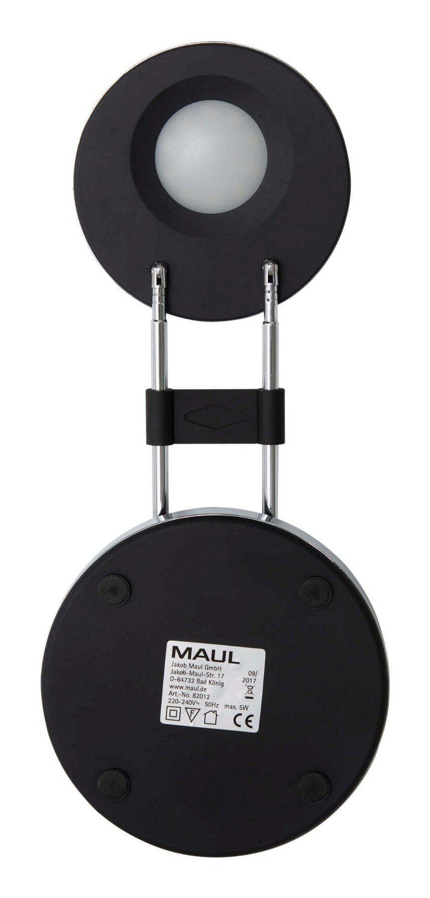 MAUL Tischleuchte MAULpuck – LED 5 W, 367 lm, 6500 K, Berührung – Schwarz