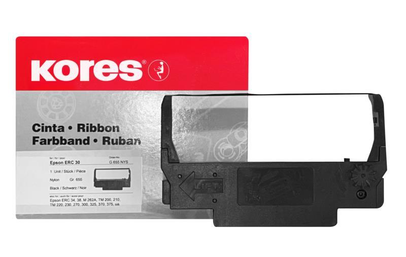 Kores G655NYV POS-Farbband – Schwarz, 13 mm × 5 m – für ERC-30, ERC-34, ERC-38