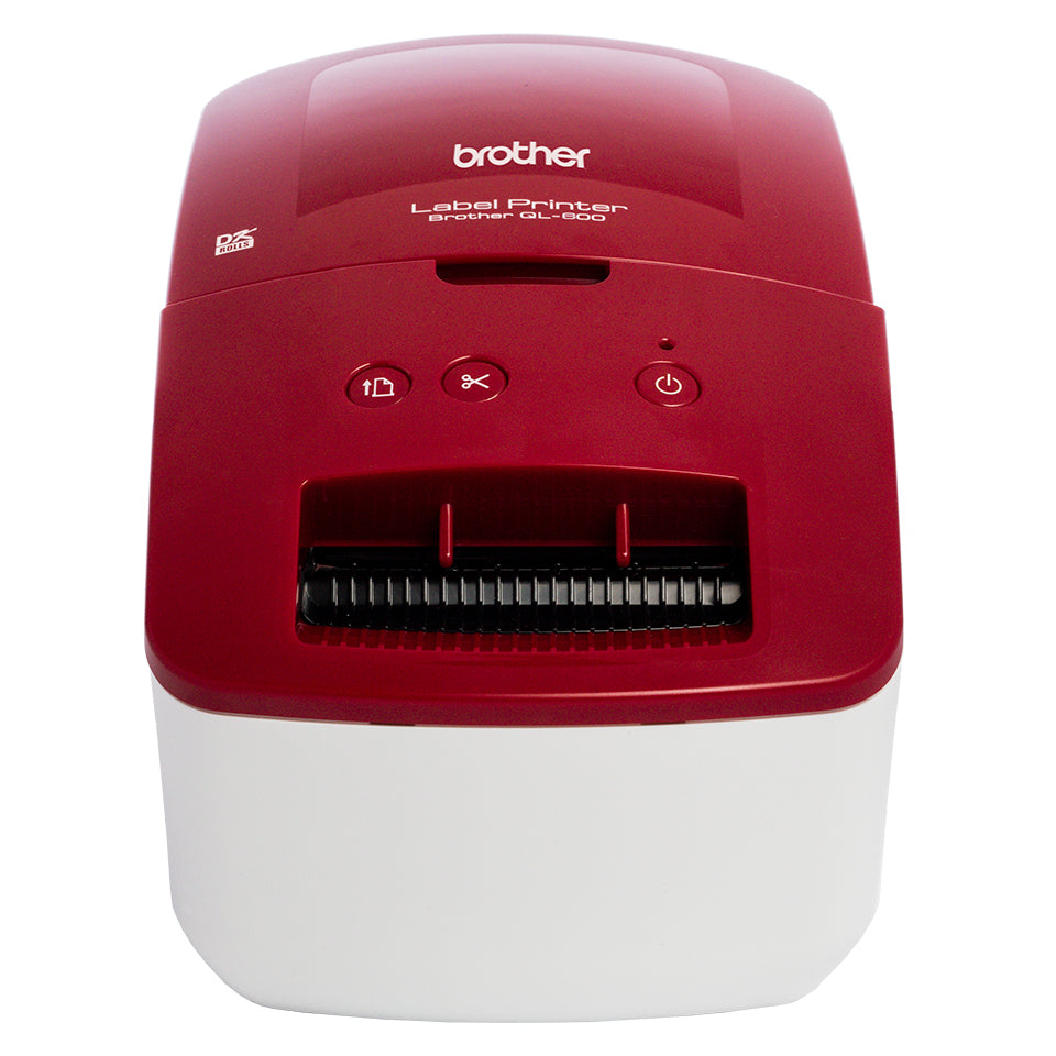 Brother QL-600R – Etikettendrucker, Thermodirekt, USB, 300 × 600 dpi, 71 mm/s, für DK-Rollen bis 62 mm