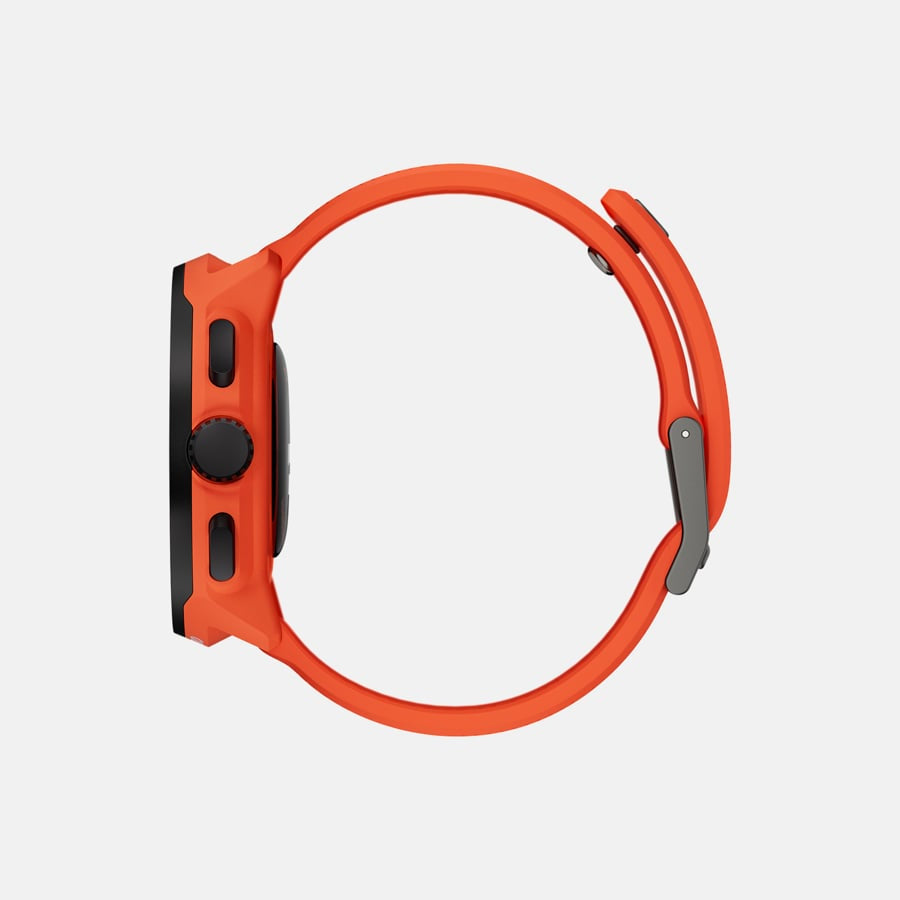 Suunto Run 46 mm GPS – Edelstahl Schwarz, Sportarmband, Orange, 50 m, für Android, iPhone
