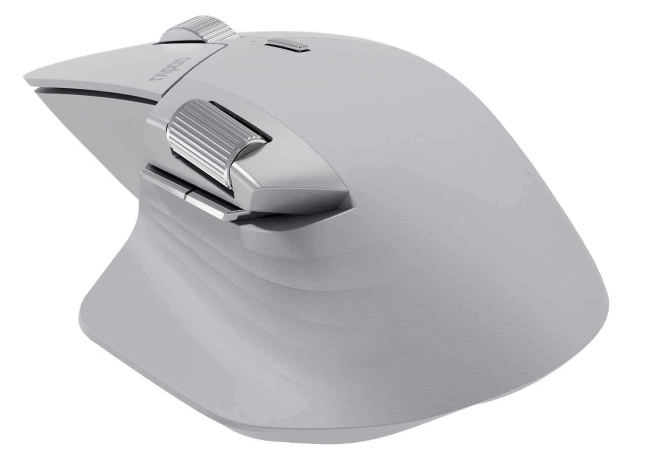 Rapoo MT760M Ergonomische Maus – kabellos, Bluetooth + 2,4 GHz, 4'000 dpi, 10 Tasten, für Rechtshänder, Grau