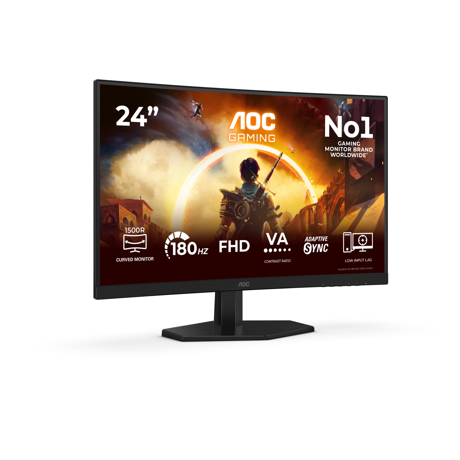 AOC C24G42FE – 23,6" Curved 1500R, 1920 × 1080 (Full HD), VA, 180 Hz, HDR10