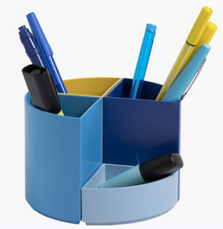 Exacompta BeeBlue The Quarter Stifteköcher – 4 Fächer, für A4+, modulierbar, mehrfarbig, Kunststoff