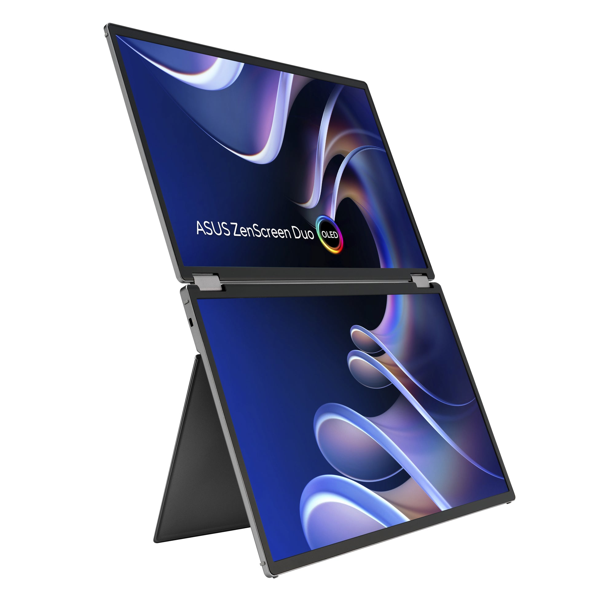 ASUS ZenScreen Duo MQ149CD – Portabler Monitor, 14", USB-C, mini-HDMI, Kensington-Schloss, Silber