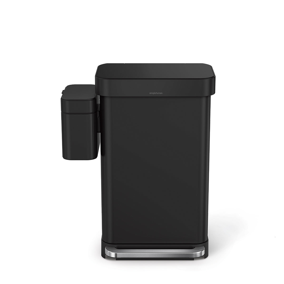 simplehuman Komposteimer CW1647 – 4 l – Edelstahl, rechteckig – schwarz matt
