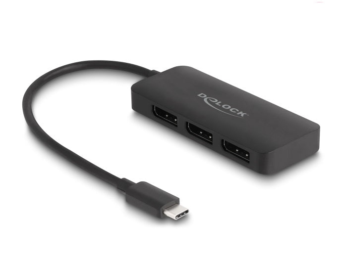DeLOCK Multi-Monitor-Adapter USB-C zu 3× DisplayPort – 4K (3840 × 2160) @ 60 Hz, 0,15 m, DisplayPort 1.4