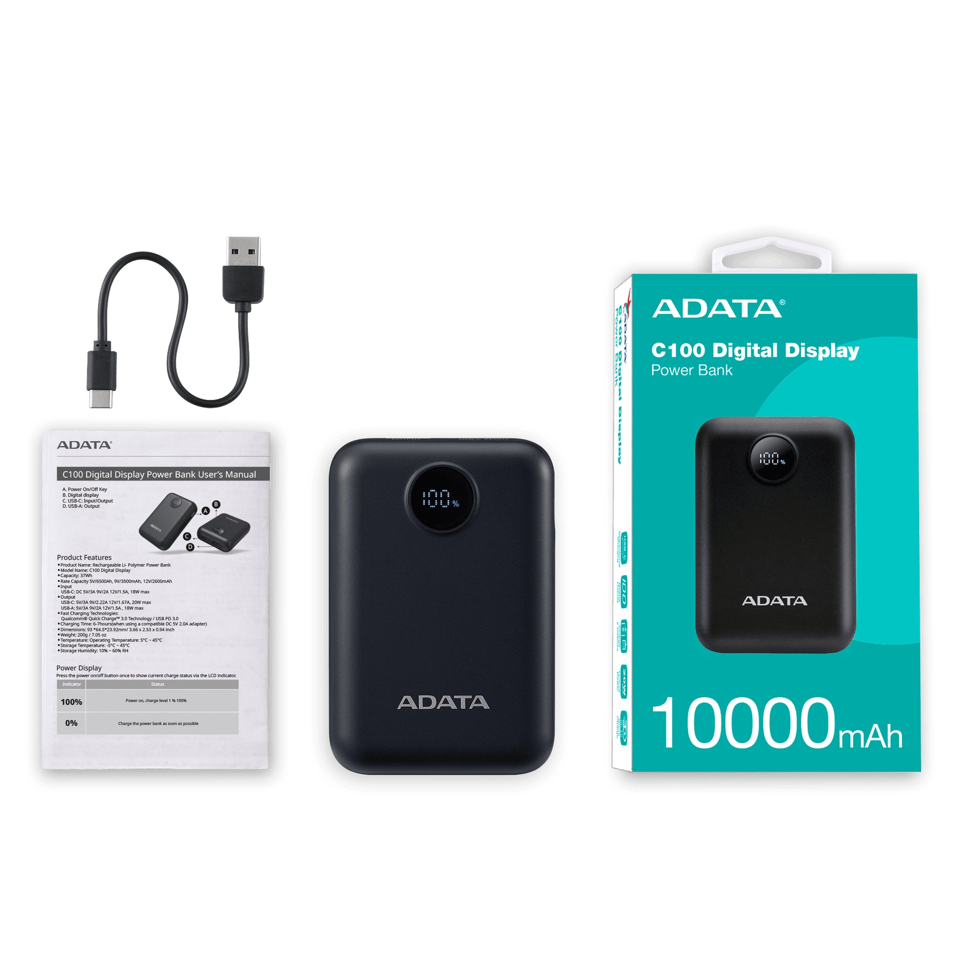 ADATA PowerPack P10022-12 – 15 W Ausgangsleistung, Schwarz