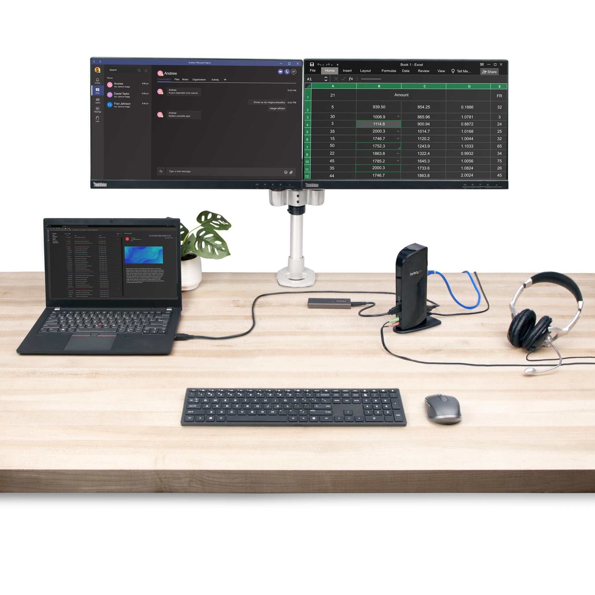 StarTech.com Dockingstation – 1× HDMI, 1× DVI, 6× USB-A, GbE, 3,5 mm Audio, für Windows/Mac/ChromeOS