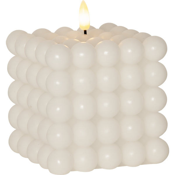 Star Trading LED-Kerze – Ø 10 × 12,5 cm, Timer – Wachs, Weiss