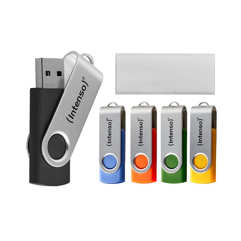Intenso Basic Line – USB-Stick 5×8 GB, Drehring