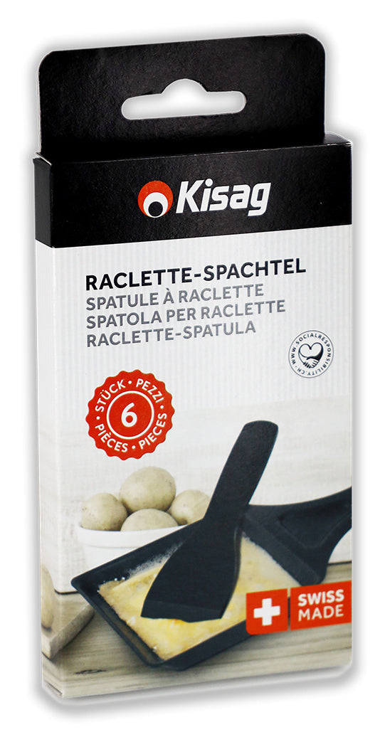 Kisag Raclette-Spachtel 6 Stk., 12 × 3,8 × 0,3 cm, Polyamid, schwarz