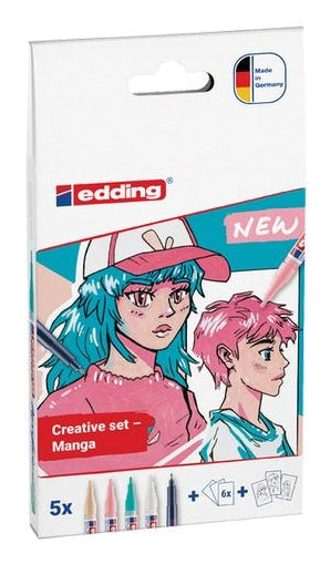 Edding 5300 Acrylmarker – Rundspitze 1–2 mm – Mehrfarbig – 5er-Set