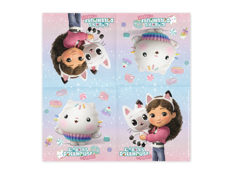 PartyDeco Gabby's Dollhouse Servietten – 33 × 33 cm, 2-lagig – 20 Stück