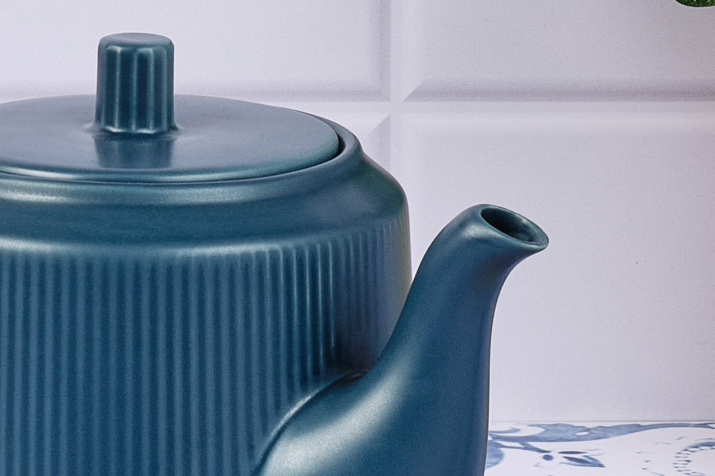 Björn SCANDI Teekanne – 1,3 l, Steinzeug, Marineblau