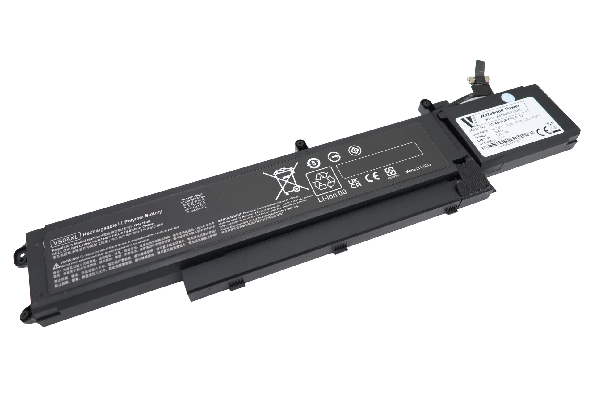 Vistaport Notebook-Akku – für HP ZBook Fury 16 G9–G10, VS08XL – 95 Wh, 15,44 V – Schwarz