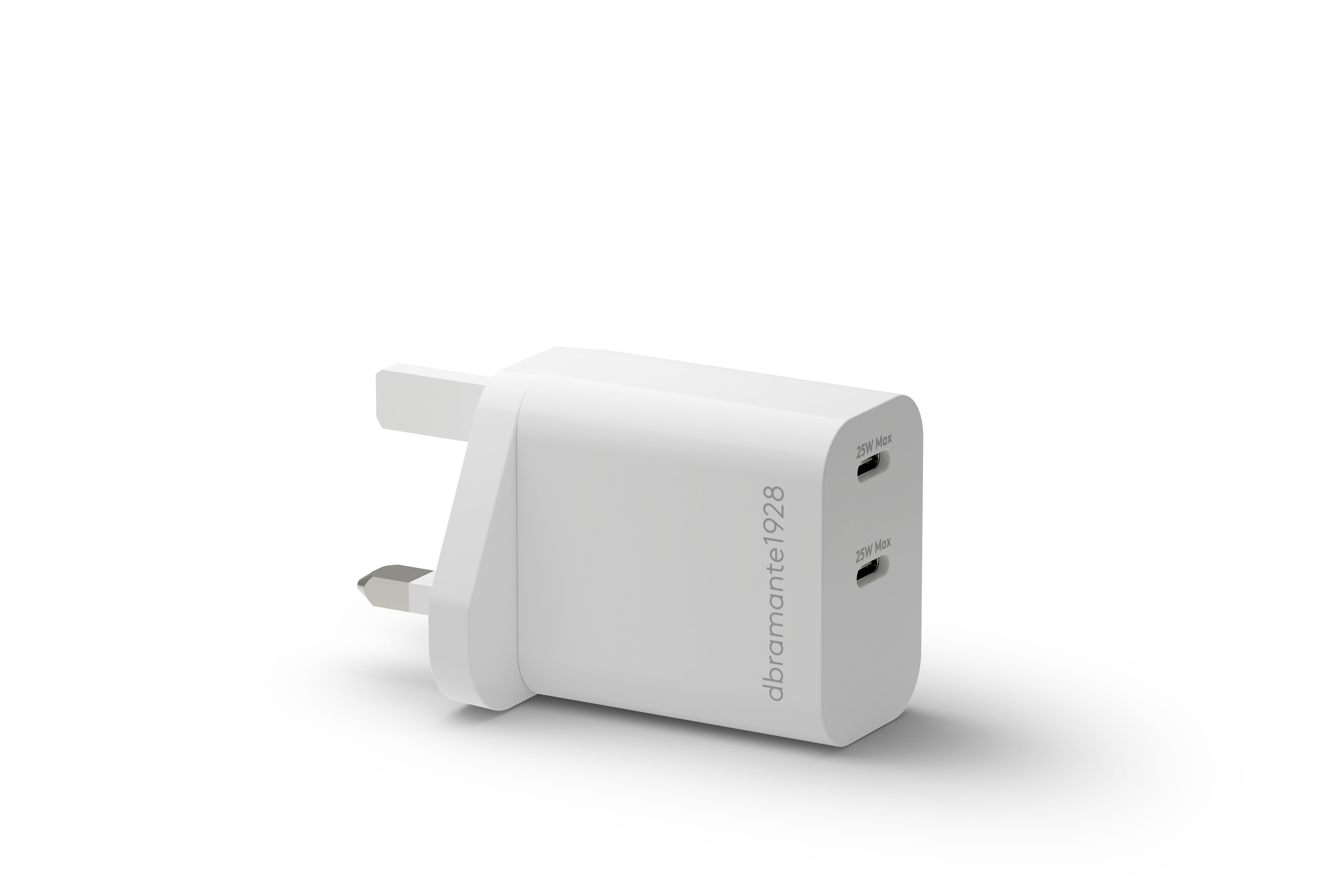 dbramante1928 CH25UKWH7189 USB-Ladegerät 25 W – USB-C×2 – UK-Stecker (Typ G), Weiss