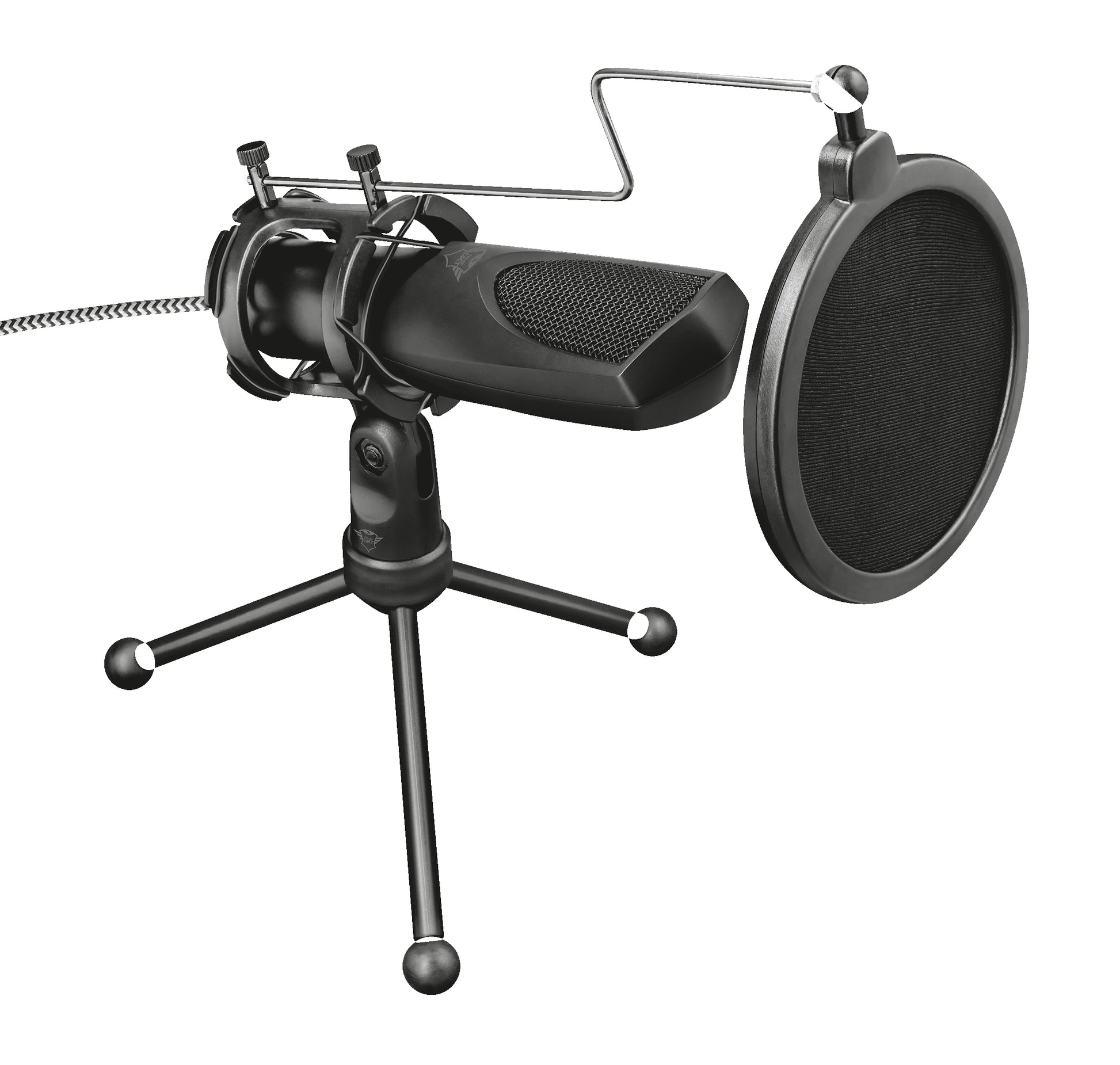 Trust GXT 232 Mantis – Tisch-/Desktopmikrofon, USB, Kugel, Kondensator, Gaming, Schwarz
