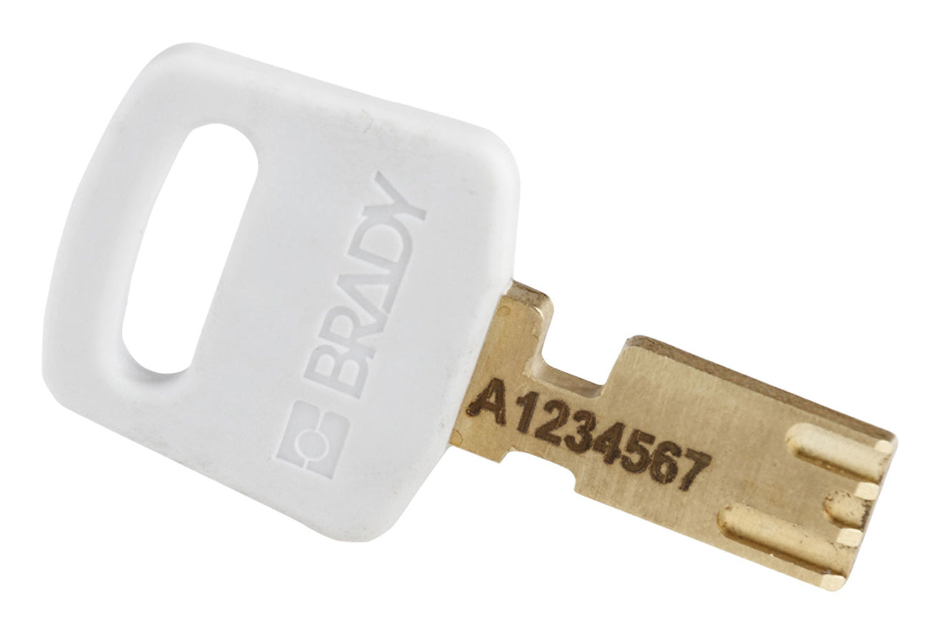 Brady SafeKey Mechanisches Vorhängeschloss – Nylon, Bügel 76×20 mm, Schäkeldurchmesser 6 mm, 38×19×46 mm, Weiss