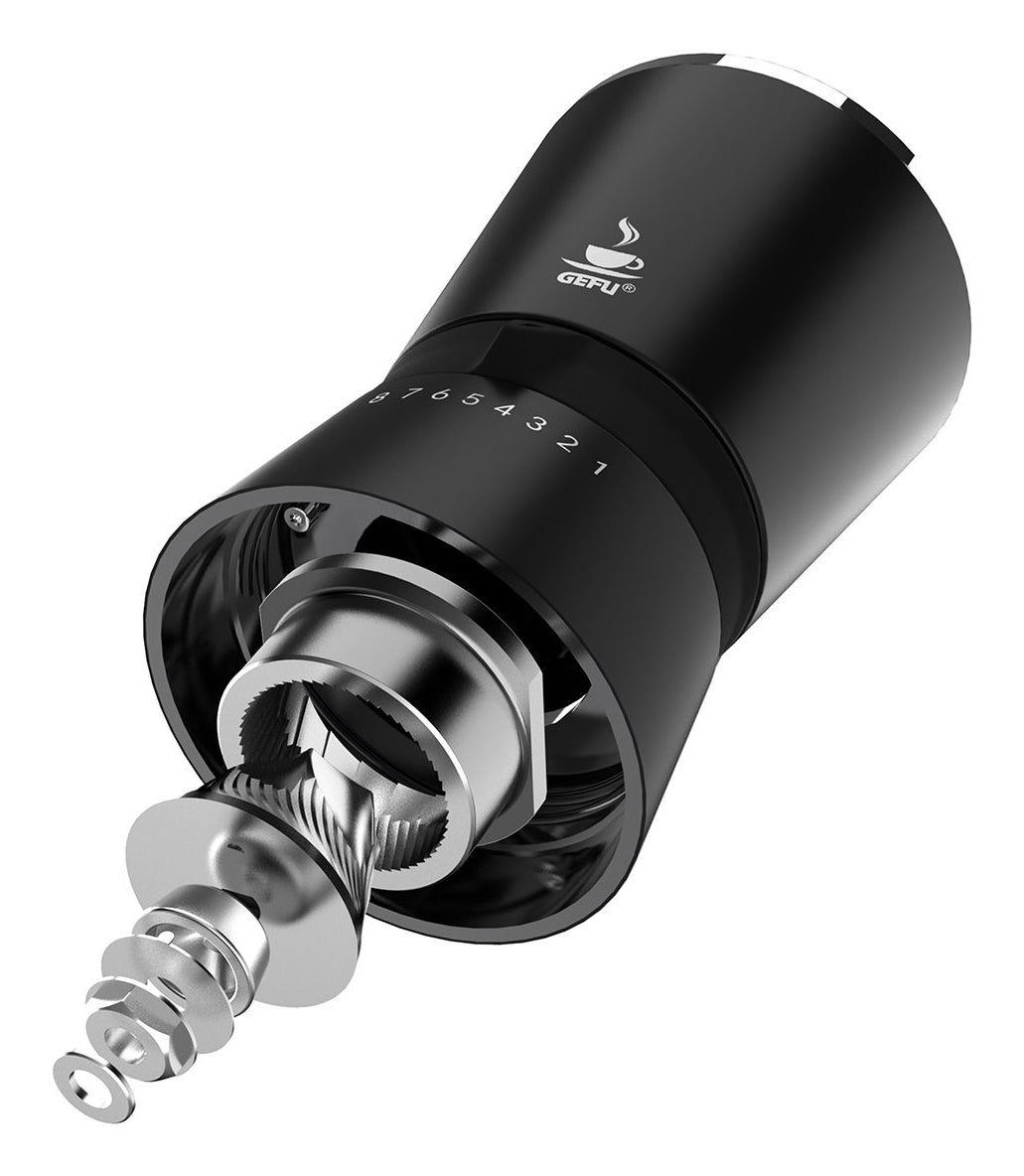 GEFU Hand-Kaffeemühle SANTIAGO – 10 g, Edelstahl-Mahlwerk, Kunststoff – Silber