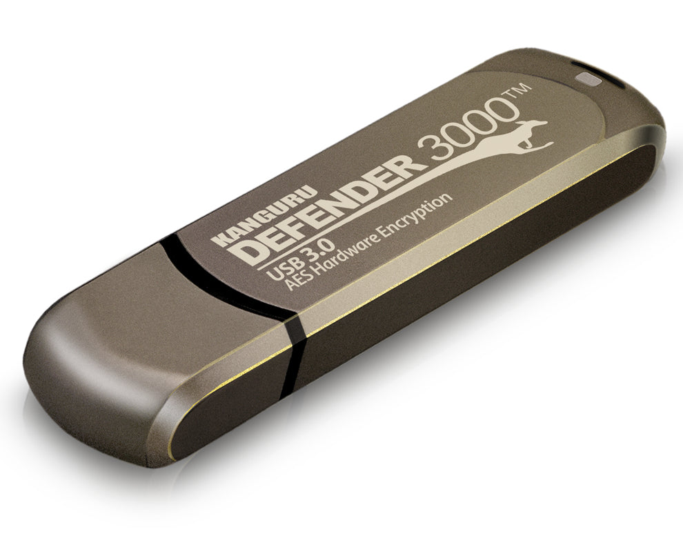 iStorage Kanguru Defender 3000 256GB – USB-C, 300/200 MB/s, AES-XTS 256 HW-Verschlüsselung, für Windows/MacOS/Linux