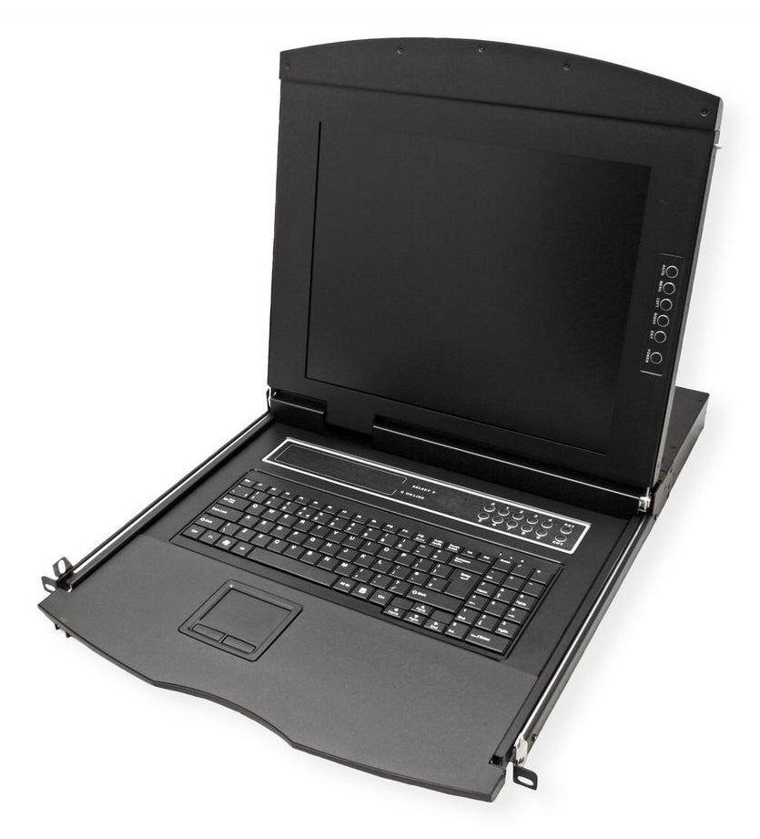 VALUE 17" Rack-LCD-Konsole – 8-Port VGA KVM-Switch, 1280 × 1024, USB 2.0, CH-Layout – 1U
