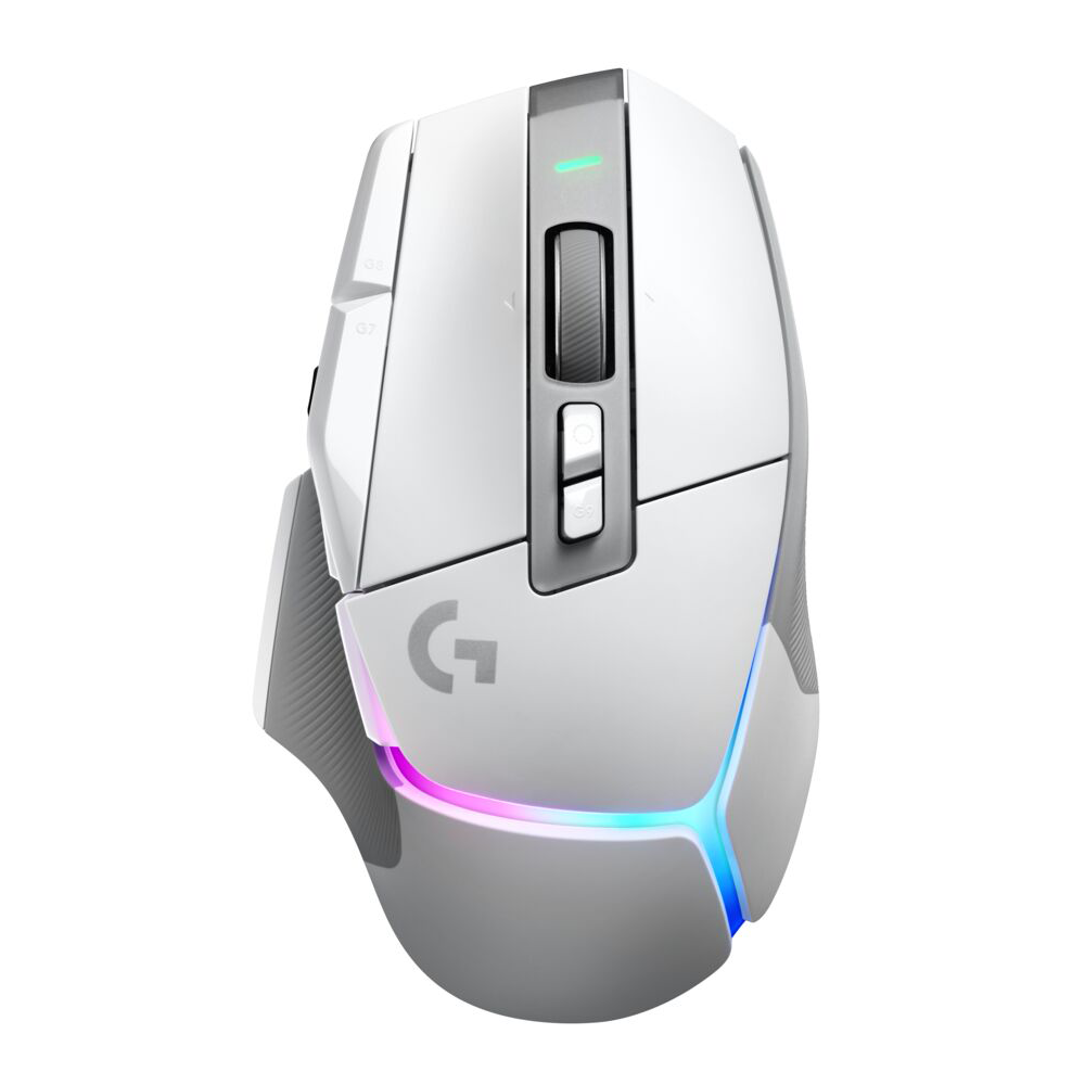 Logitech G G502 X PLUS – Gaming-Maus – Kabellos (2,4 GHz), 25600 DPI, RGB-Beleuchtung, rechts, Weiss