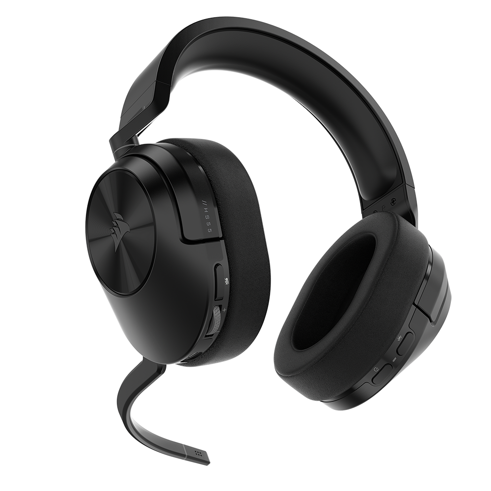 Corsair HS55 WIRELESS – Over-Ear Gaming-Headset – 2,4 GHz (USB-Empfänger), 7.1 – Schwarz – bis 24 h