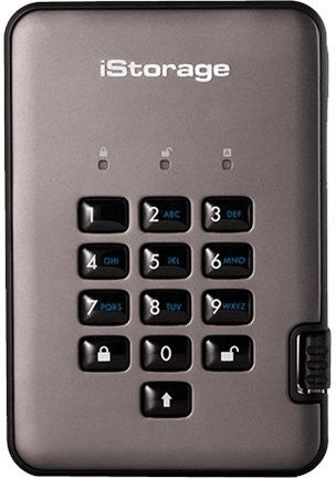 iStorage diskAshur Pro2 128 GB – 2,5" SSD, USB 3,2 Gen 1 (USB-A), Hardwareverschlüsselung, FIPS 140-2 Level 2