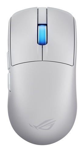 ASUS ROG Harpe II ACE WHT Gaming-Maus – kabellos, Bluetooth + 2,4 GHz, USB-A, 42'000 dpi, 2 Tasten, Weiss