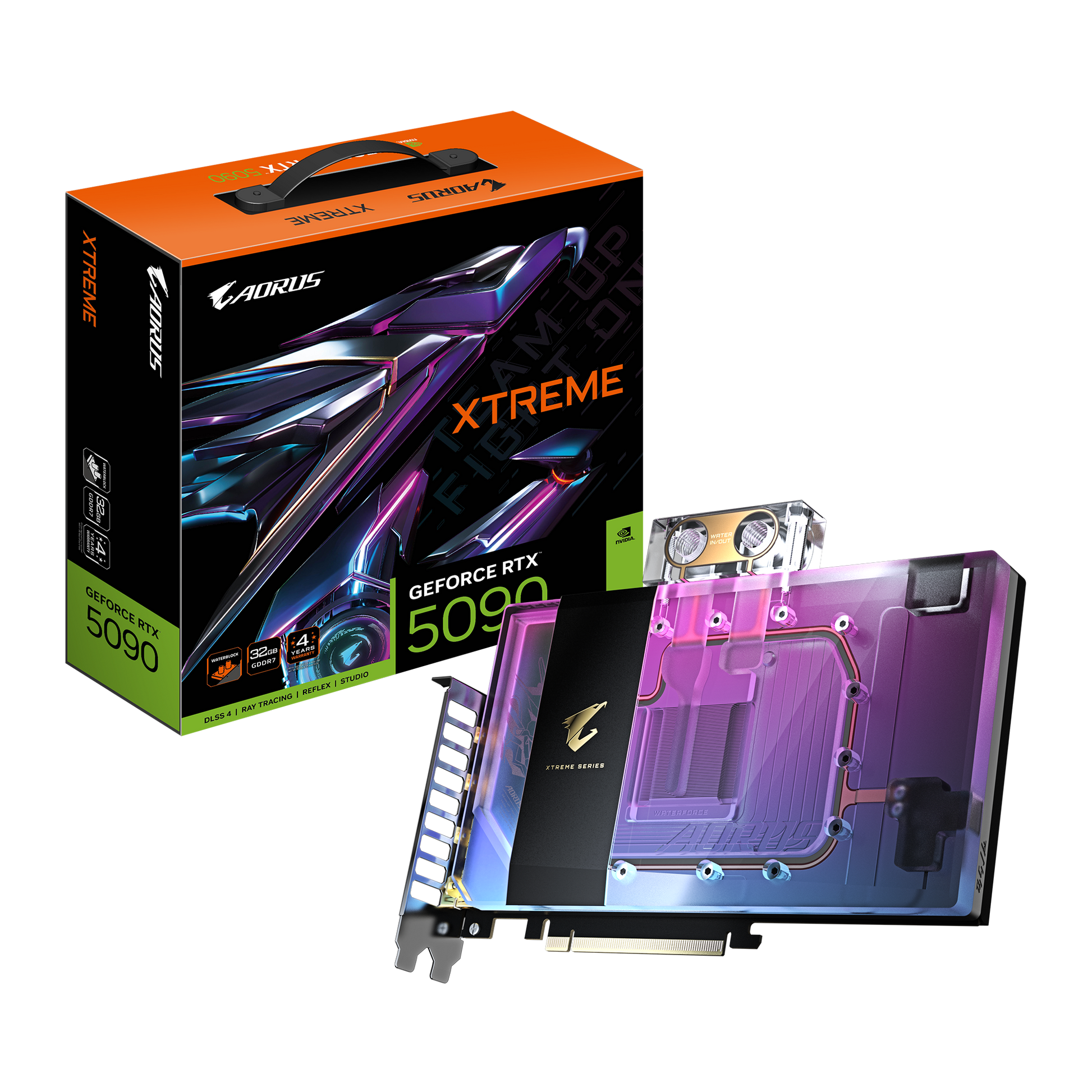 GIGABYTE GV-N5090AORUSX WB-32GD – Grafikkarte – RTX 5090, 32 GB GDDR7, PCIe 5.0, 3×DP 2.1a, 1×HDMI 2.1b