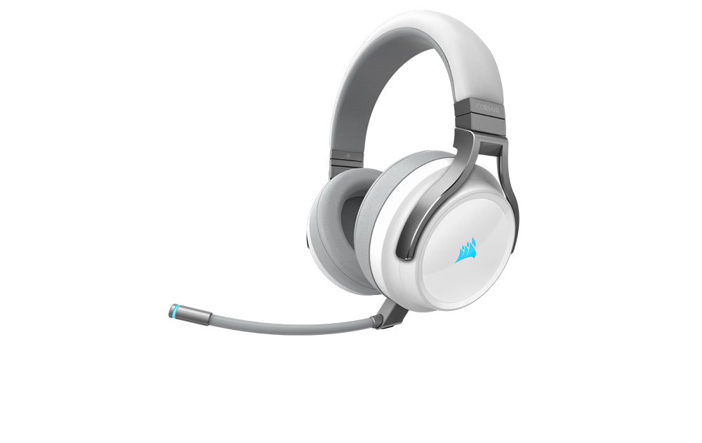 Corsair Virtuoso RGB Wireless – Gaming-Headset, Over-Ear – 2,4 GHz, 7.1 – Weiss – für PS5/PS4/Xbox One und andere