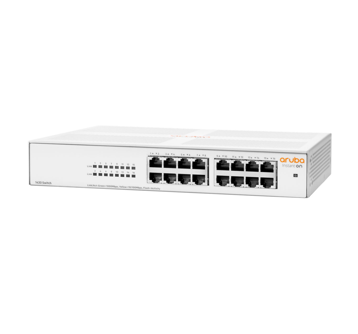 HPE Aruba Networking Instant On 1430 16G – Unmanaged L2 Switch – 16× 1G, 19", 1U