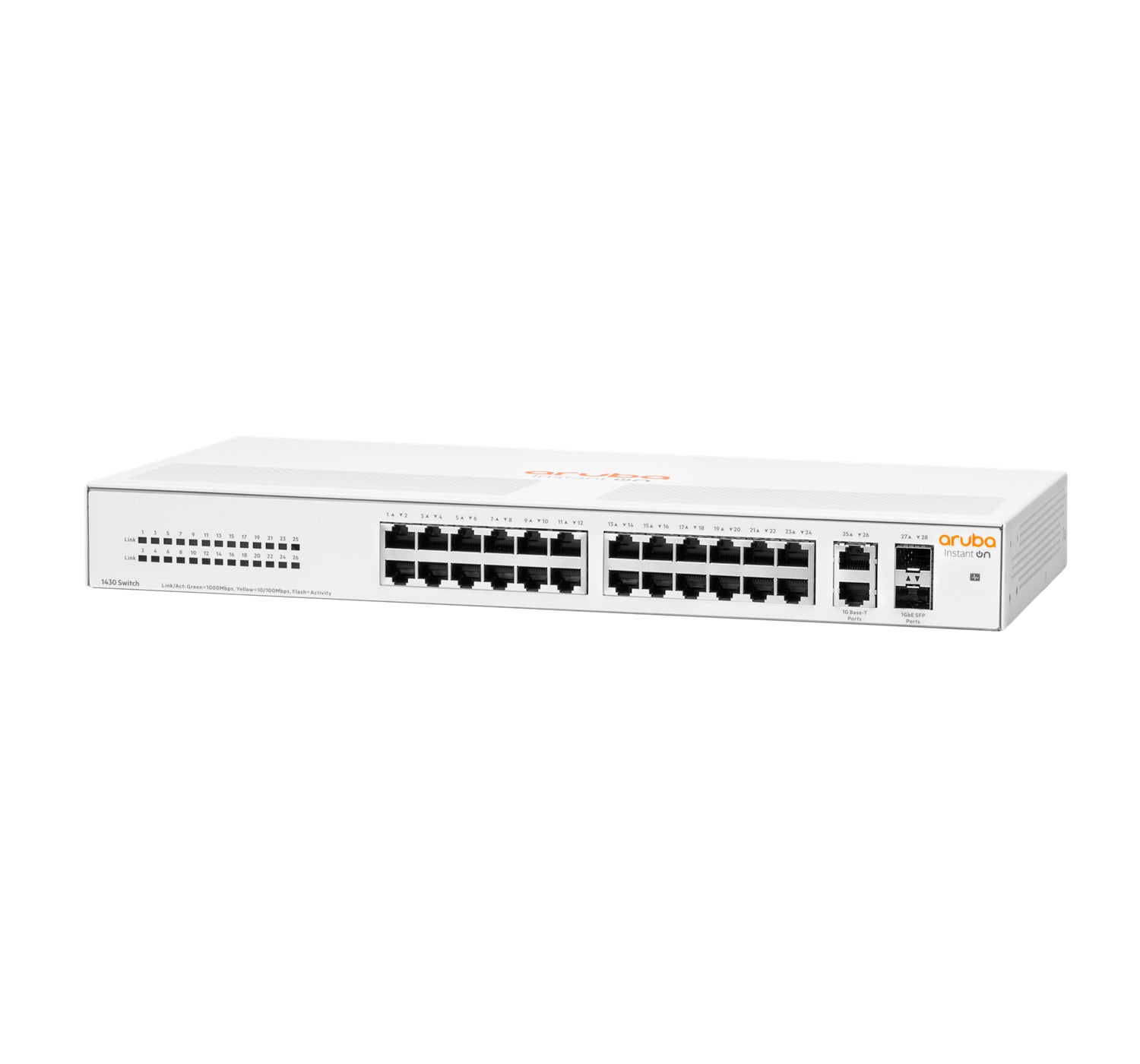 HPE Aruba Networking Instant On 1430 26G 2SFP – Switch – 26×GbE, 2×SFP, L2, 1U