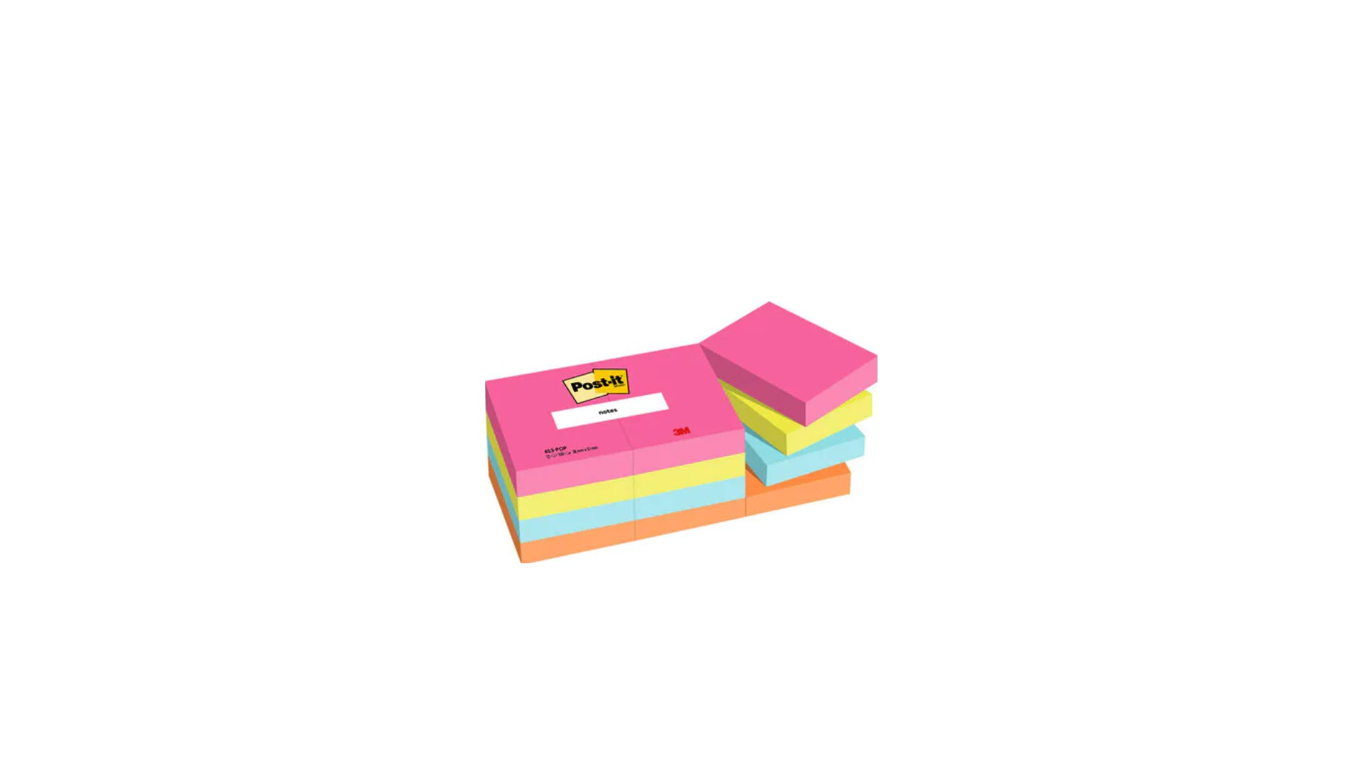 Post-it Haftnotizen Poptimistic Collection – 51×38 mm – sortiert, 12×100 Blatt, PEFC