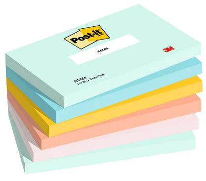 Post-it Haftnotizen – 127×76 mm – sortiert, 6×100 Blatt, PEFC