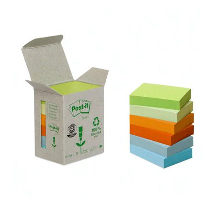 Post-it Haftnotizen – 51×38 mm – sortiert, 6×100 Blatt, PEFC