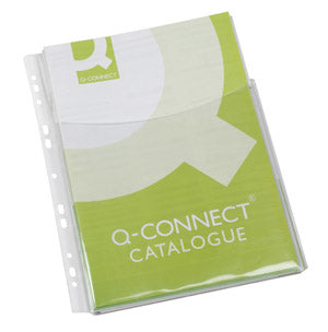 Q-CONNECT Sichtmappe A4 – transparent, Kunststoff, glänzend, 180 µm, 5er-Pack