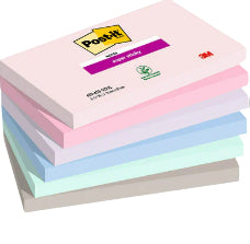 Post-it Haftnotizen Super Sticky Soulful Collection – 127×76 mm – sortiert, 6×90 Blatt, PEFC