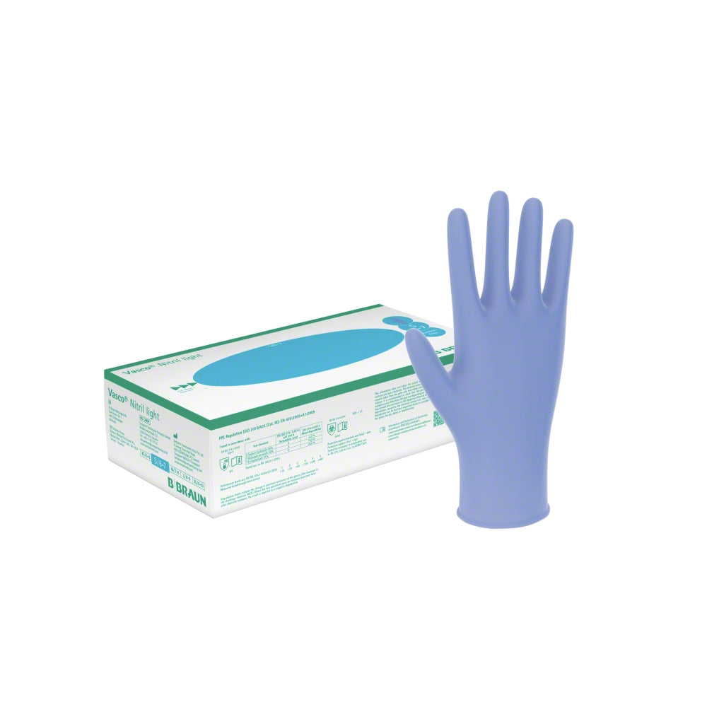 B. Braun Einweghandschuhe Vasco Nitril Light – S, 50 Paar (100 Stück) – Lavendel