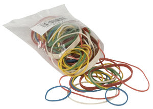 Q-Connect – Gummibänder – farbig sortiert, Naturkautschuk, 25 g