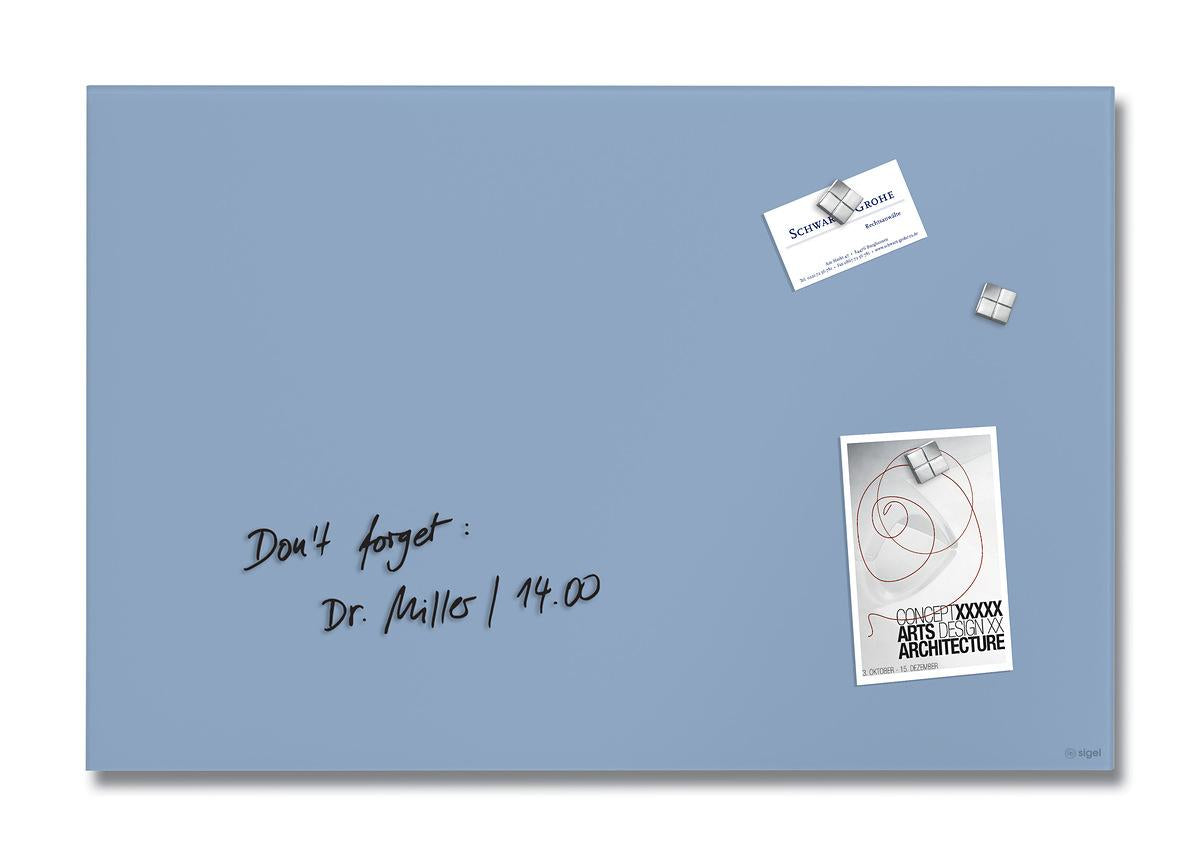 Sigel Whiteboard – 60 × 40 cm, Glas, magnetisch, Wandmontage, inkl. Montagesatz, Magnete