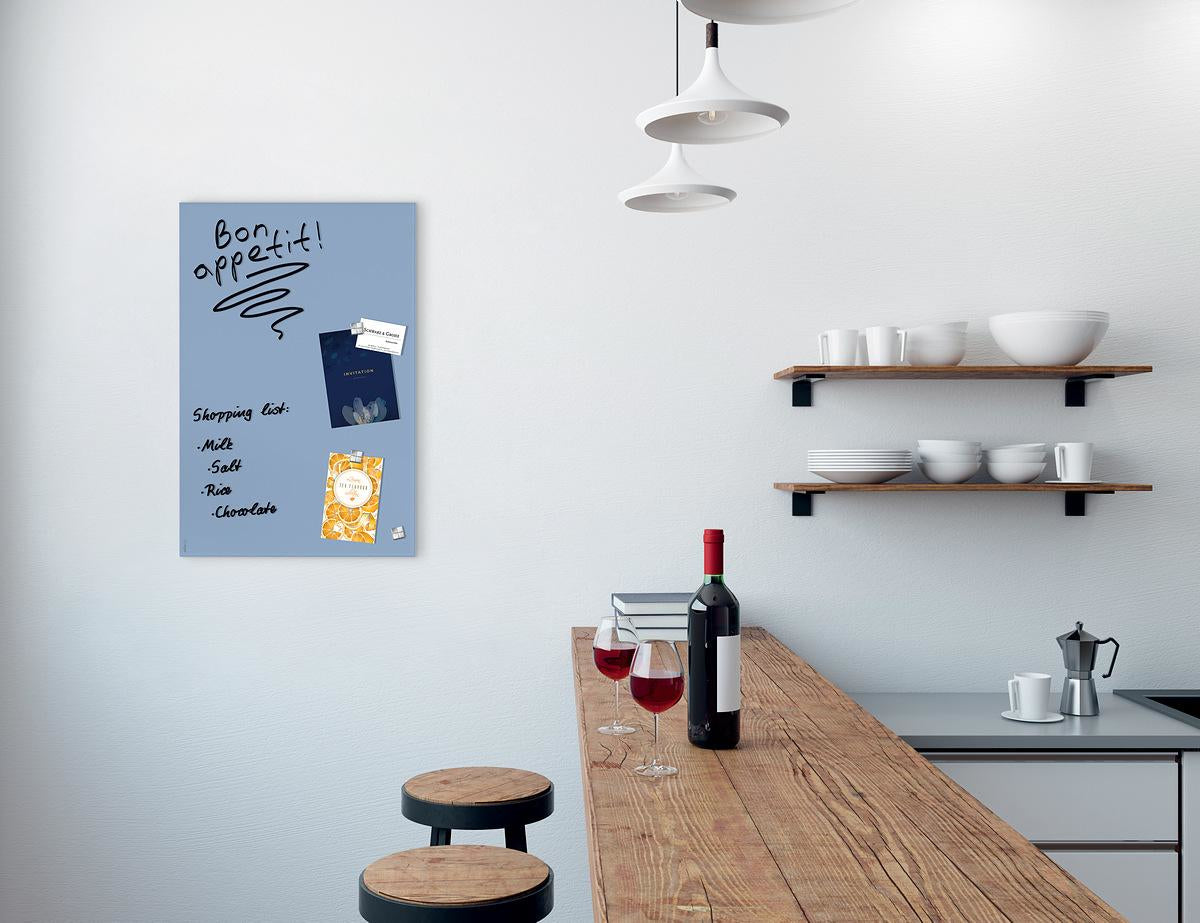 Sigel Whiteboard – 60 × 40 cm, Glas, magnetisch, Wandmontage, inkl. Montagesatz, Magnete
