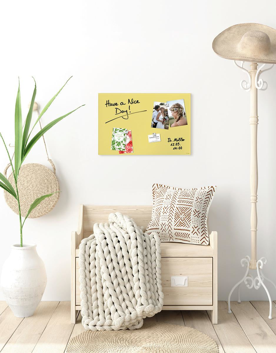 Sigel Whiteboard – 60 × 40 cm, Glas, magnetisch, Wandmontage, inkl. Magnete, Montagesatz