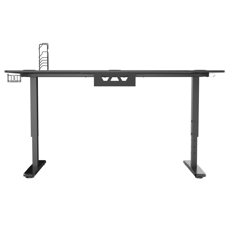 Ultradesk Rollbarer Computertisch, höhenverstellbar, 1'600×700×820 mm, bis 120 kg, Schwarz/Rot