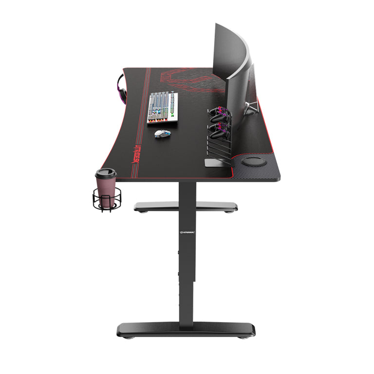 Ultradesk Cruiser Gaming-Tisch – 160 × 70 cm, höhenverstellbar, rot, Stahl