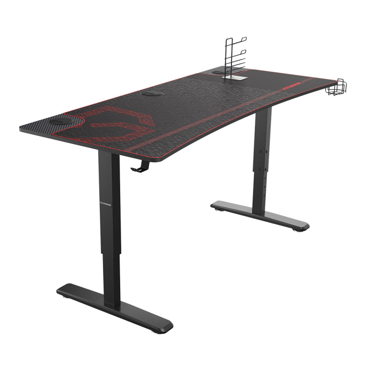 Ultradesk Cruiser Gaming-Tisch – 160 × 70 cm, höhenverstellbar, rot, Stahl
